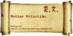 Rotter Krisztián névjegykártya